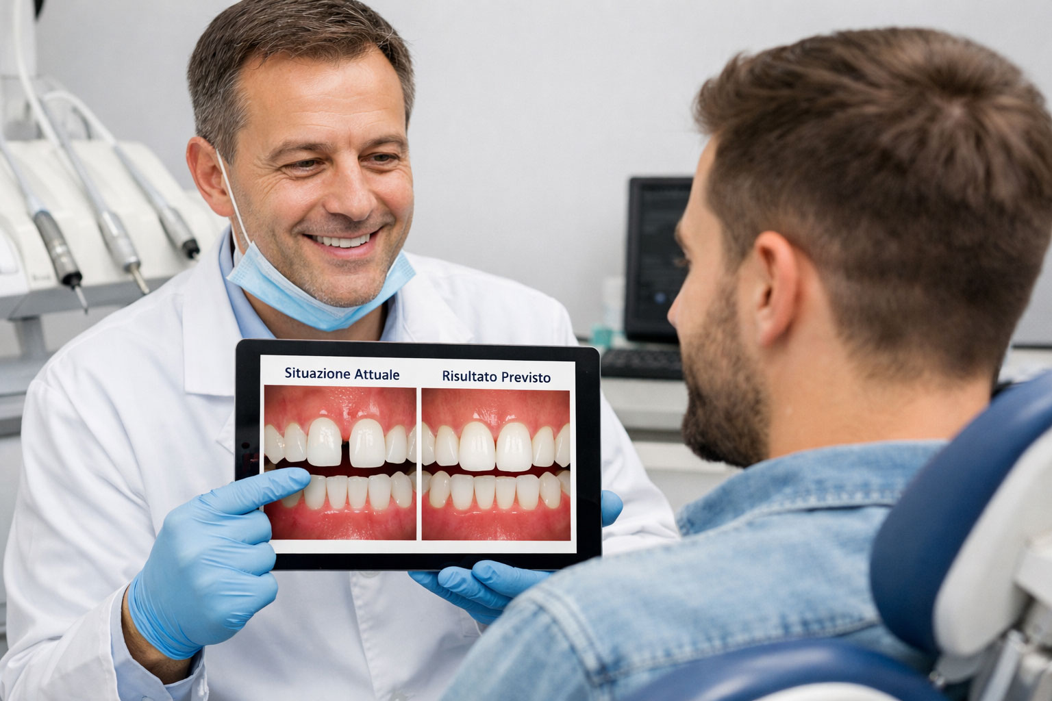 valutazione clinica del diastema e spazio tra i denti
